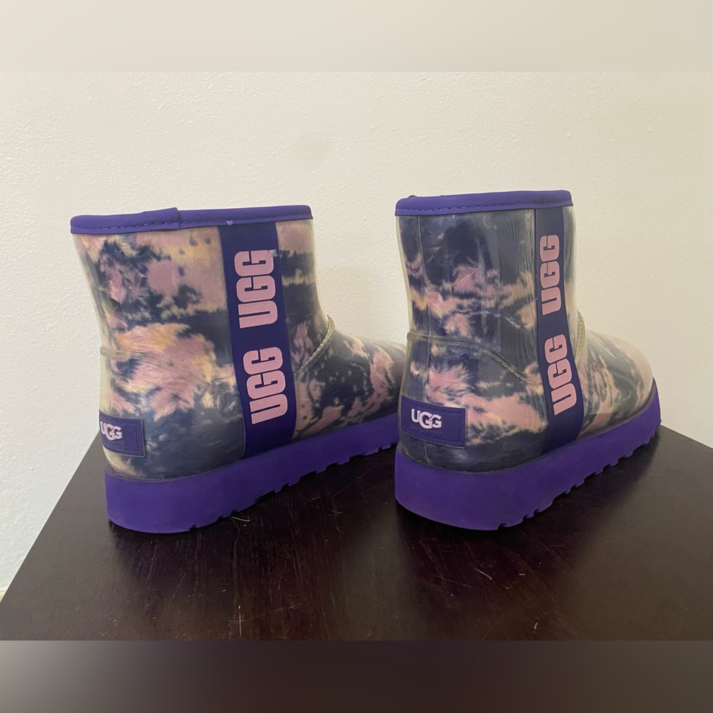 UGG CLASSIC CLEAR MINI VIOLET NIGHT WATERPROOF ANKLE WOMEN'S BOOTS